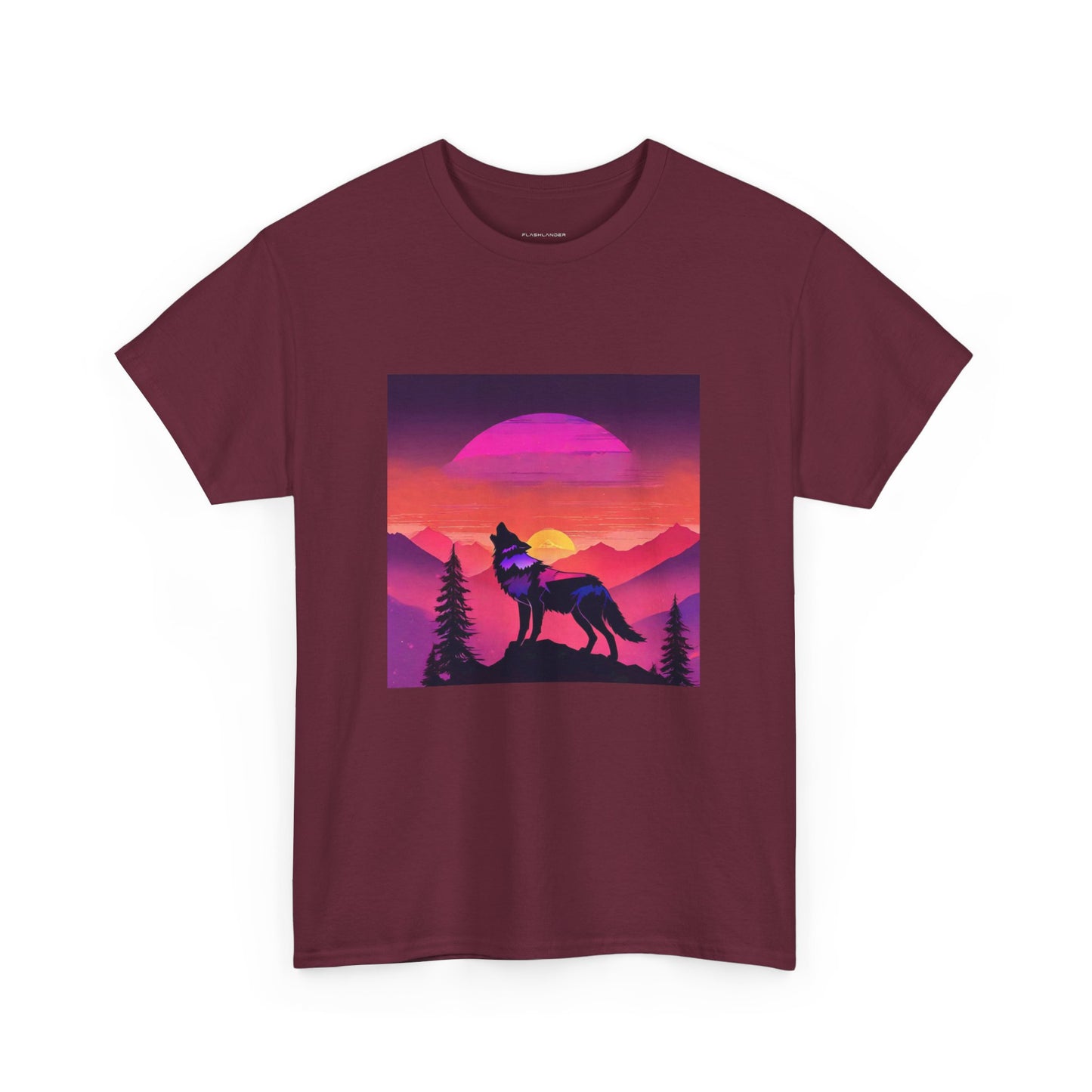 Wolf Majestic Sunset Gaphic Tee Flashlander