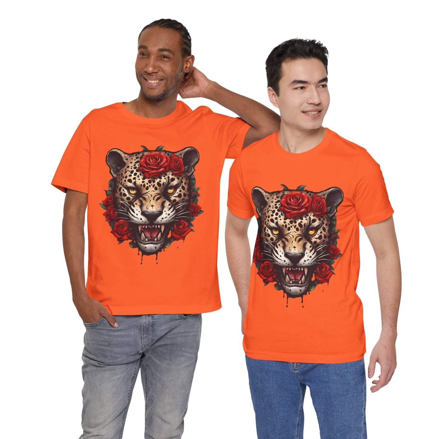 Jaguar Flames and Roses Graphic Tee Flashlander