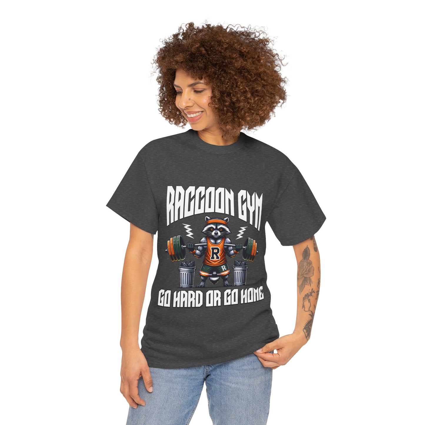 Raccoon Bodybuilder Shirt Flashlander Go Hard or Go Home Gym T-Shirt Cotton Unisex Graphic Tee