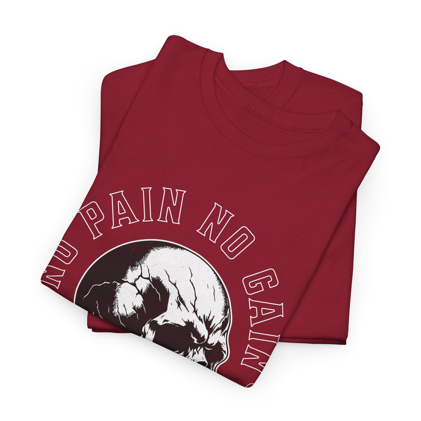 Skull Gym Shirt Flashlander No Pain No Gain Performance T-Shirt Cotton Unisex Charcoal Black Graphic Tee