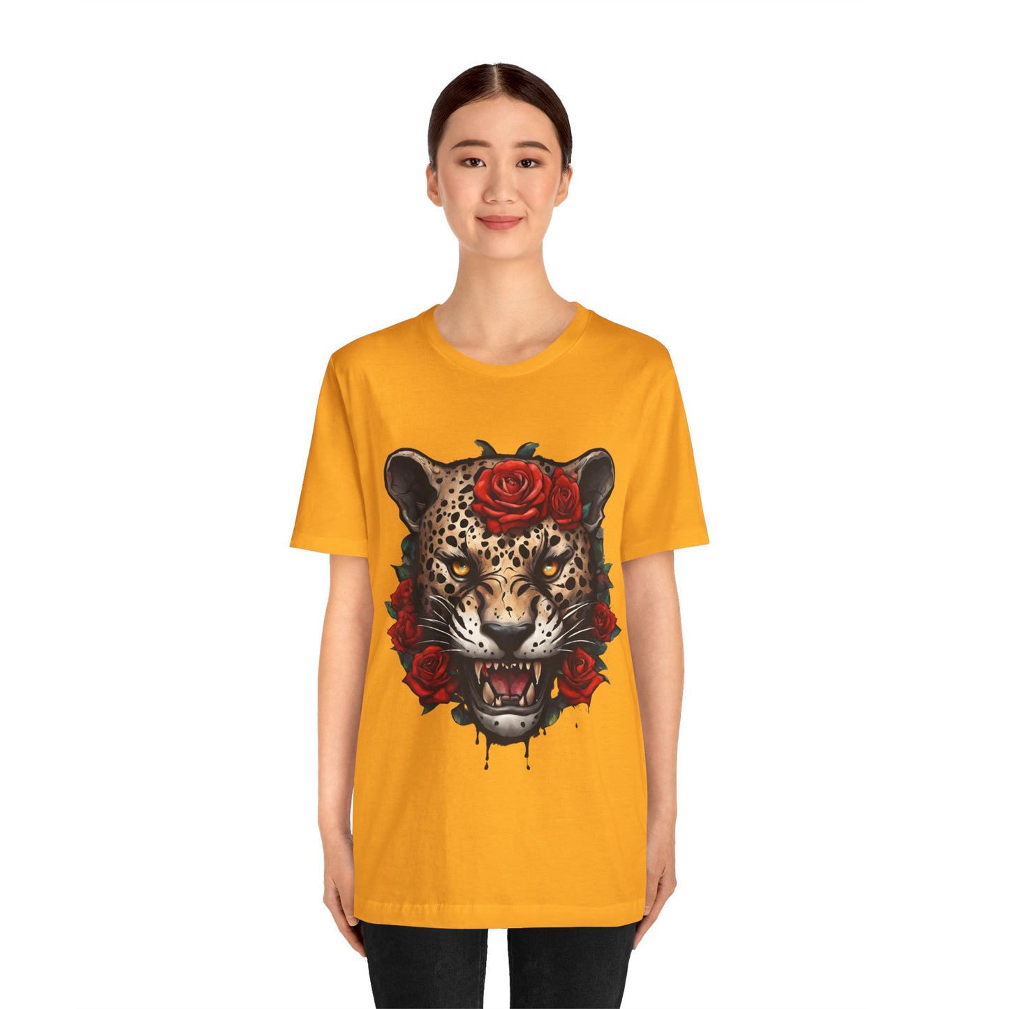 Jaguar Flames and Roses Graphic Tee Flashlander