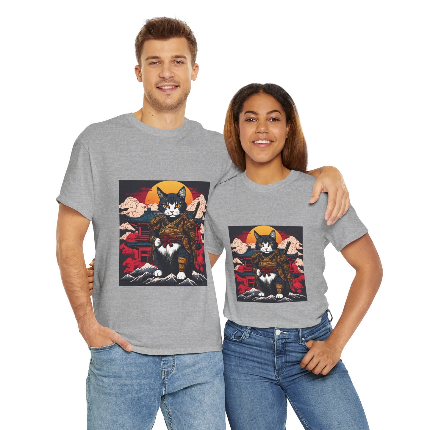 Samurai Cat Cartoon Anime - Flashlander Gym Shirt