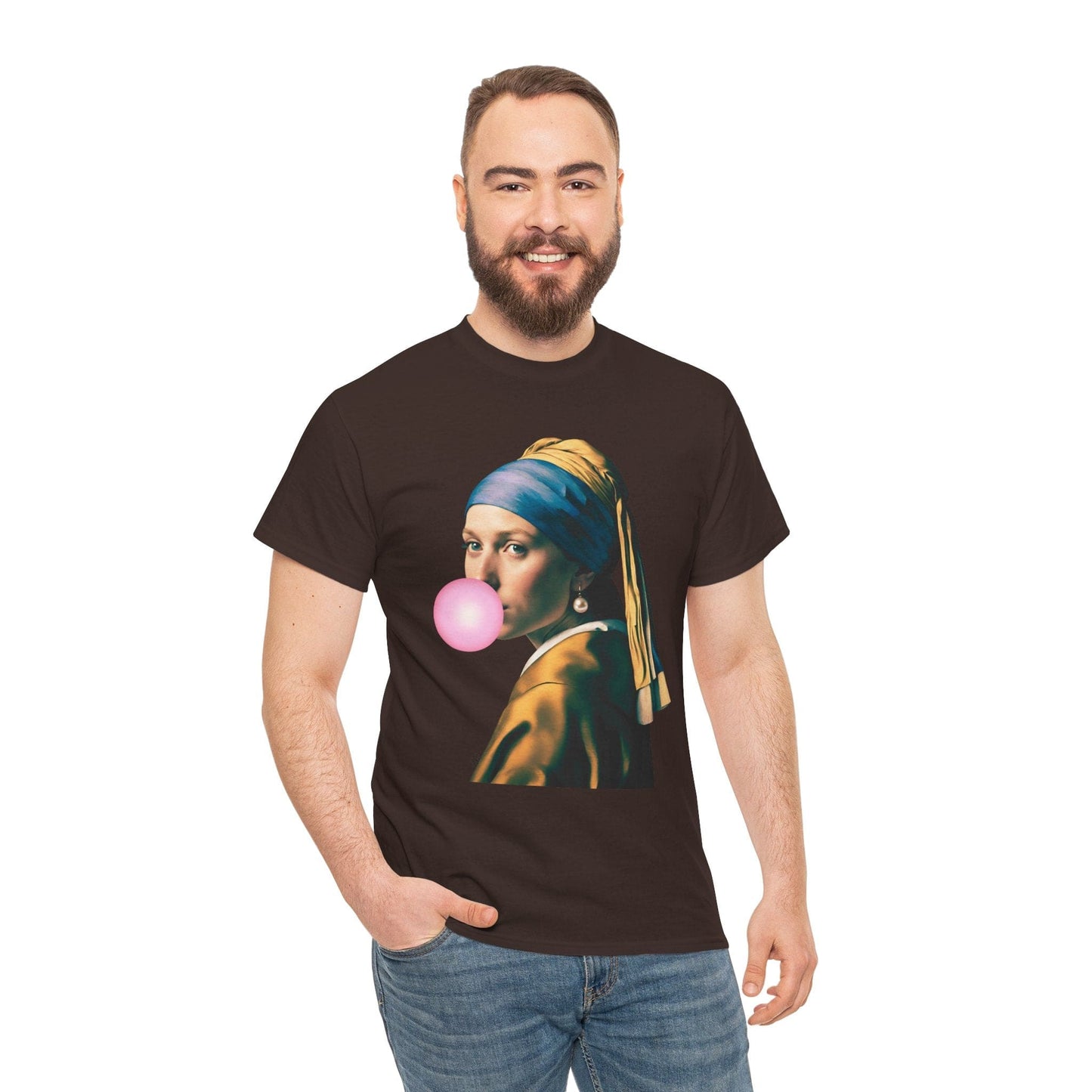 Bubble Gum Girl with a Pearl Earring Johannes Vermeer - Flashlander Gym Shirt