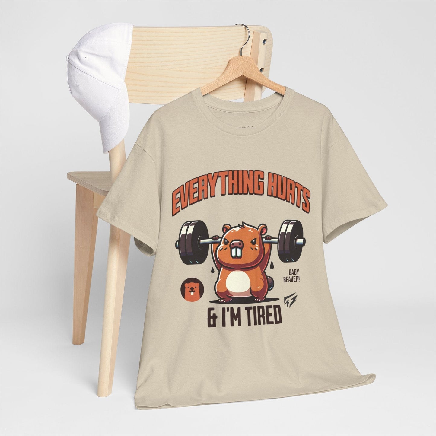 T-shirt de sport Beaver Everything Hurts &amp; I'm Tired T-shirt de sport Flashlander en coton unisexe noir anthracite T-shirt graphique de performance