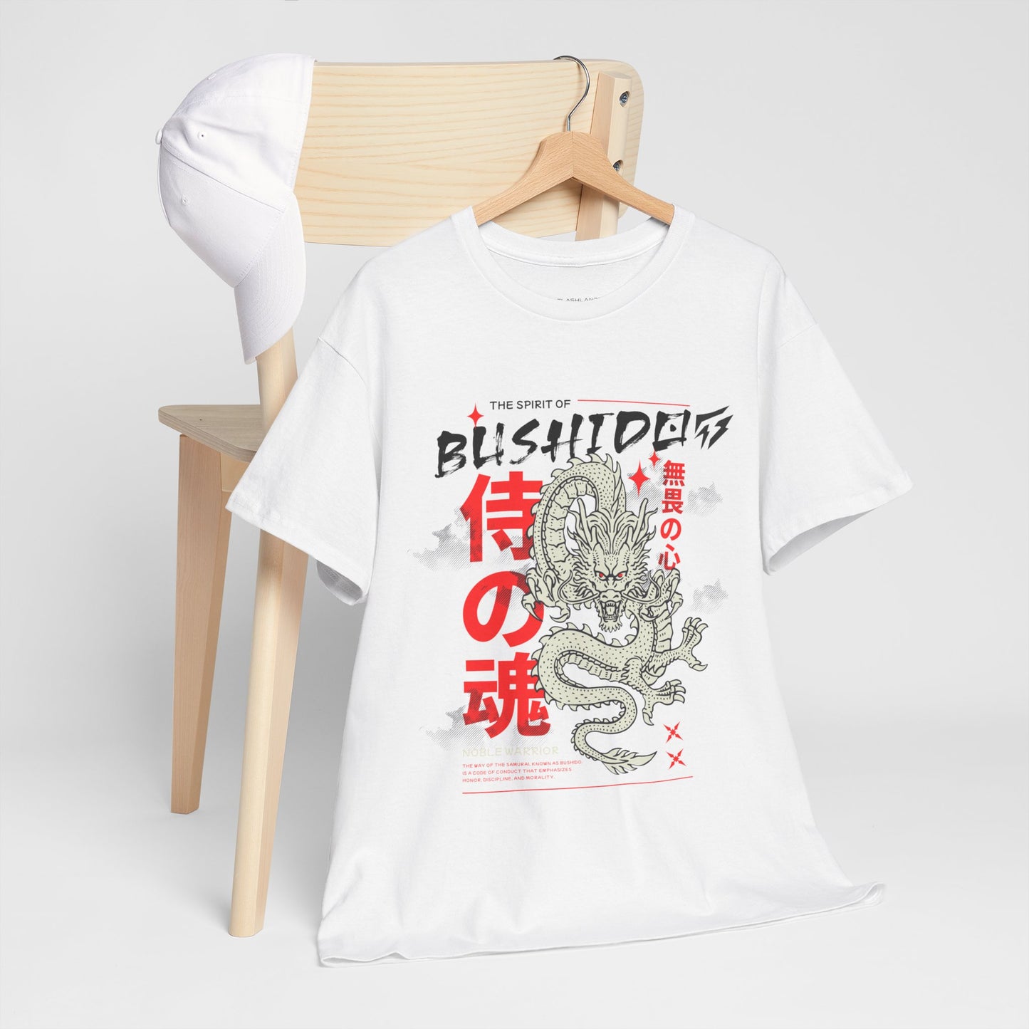 Dragon Gym Shirt The Spirit of Bushido T-Shirt Flashlander Cotton Unisex Charcoal Black Graphic Tee