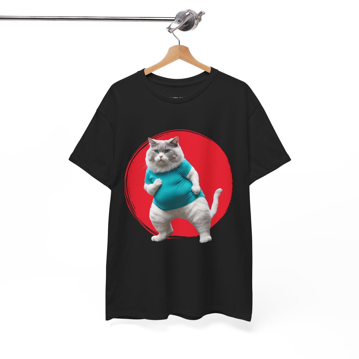 Camiseta de gimnasio Flashlander con divertido gato gordo de karate