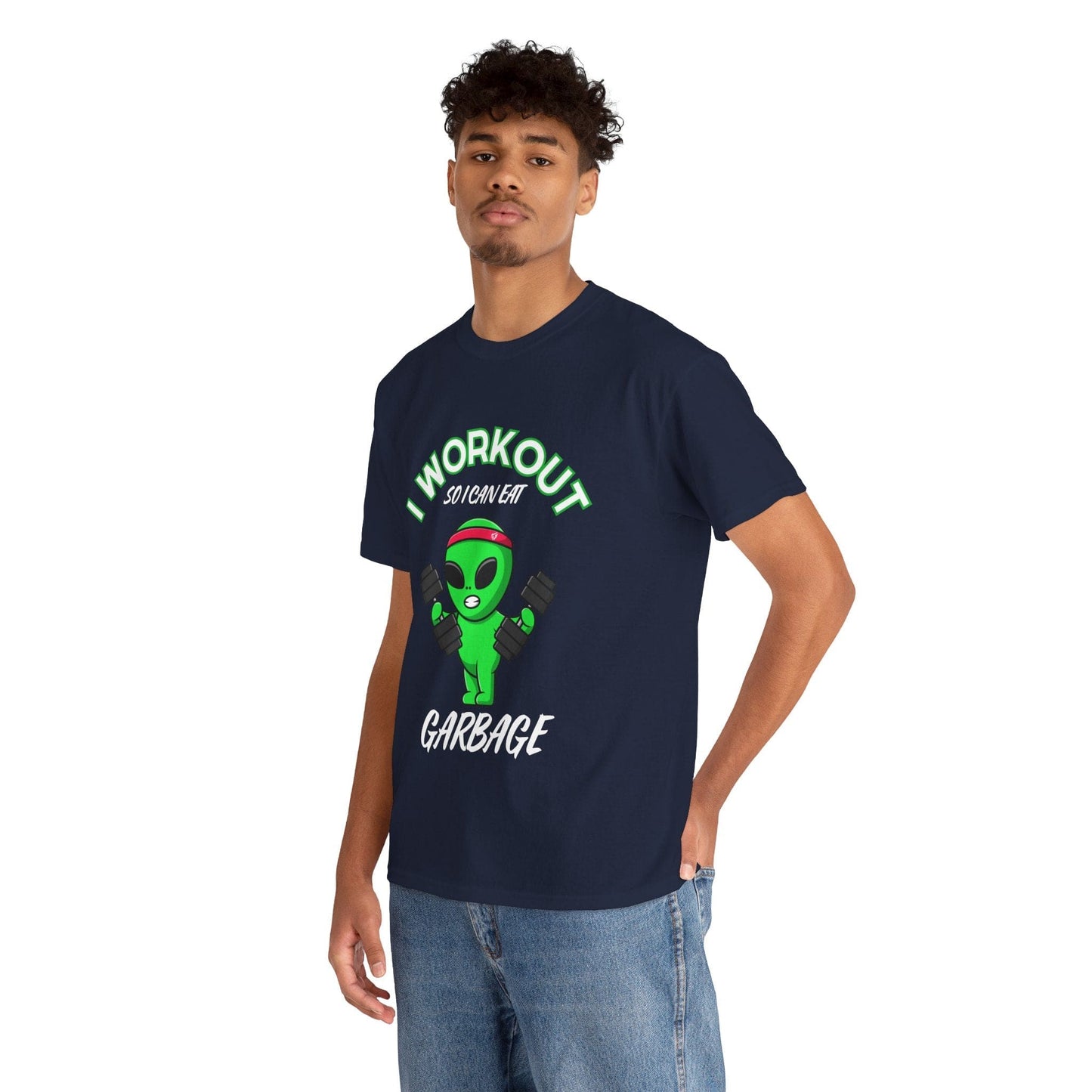 Alien I Workout So I Can Eat Garbage Graphic Tee Flashlander