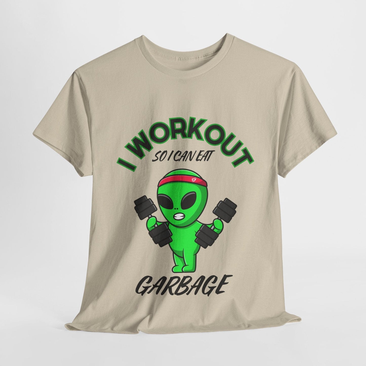 Alien I Workout So I Can Eat Garbage Graphic Tee Flashlander