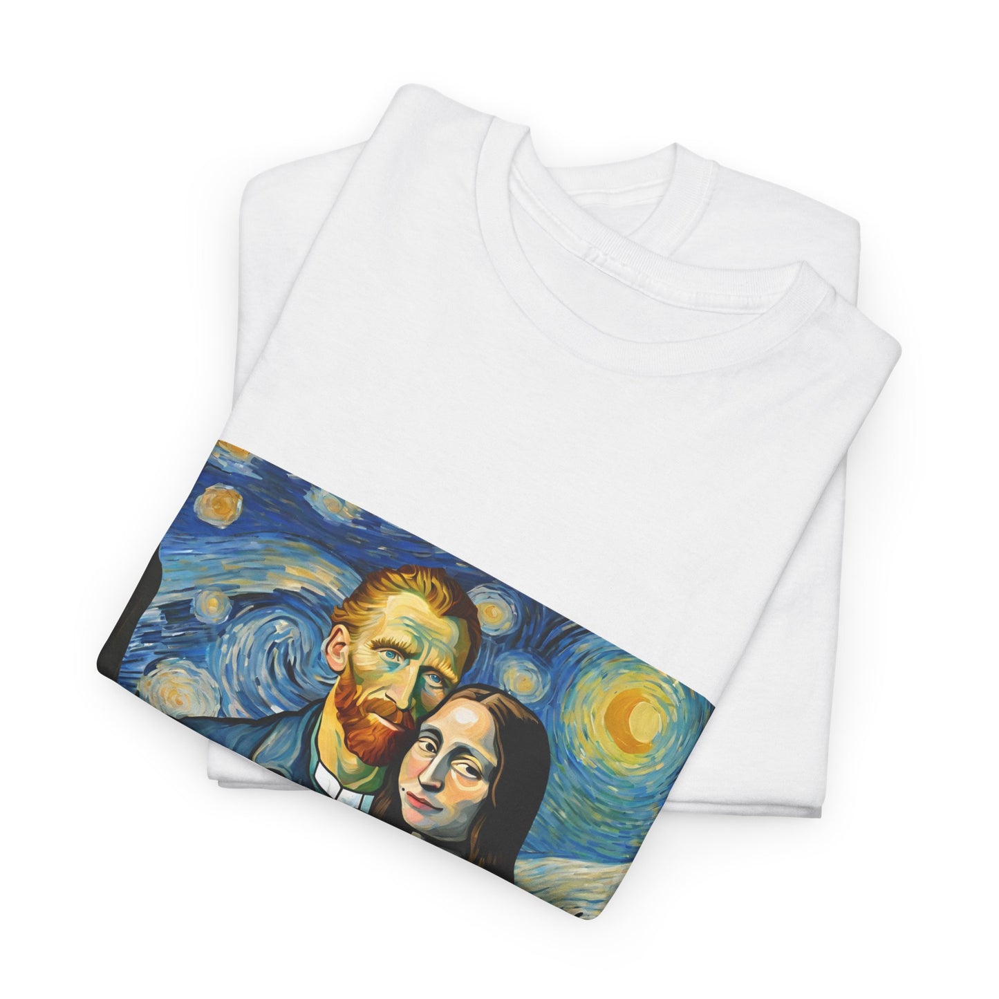 Funny Mona Lisa with Vincent Van Gogh Starry Night - Flashlander Gym Shirt