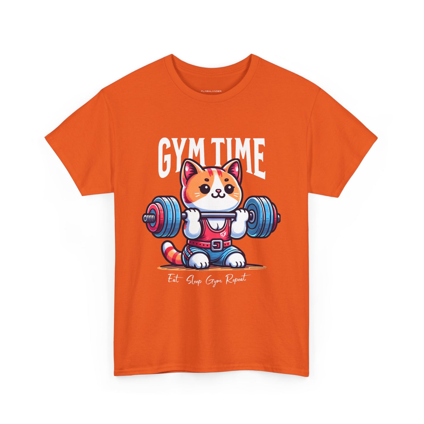 Cute Cat Gym Time Shirt Flashlander Graphic Tee