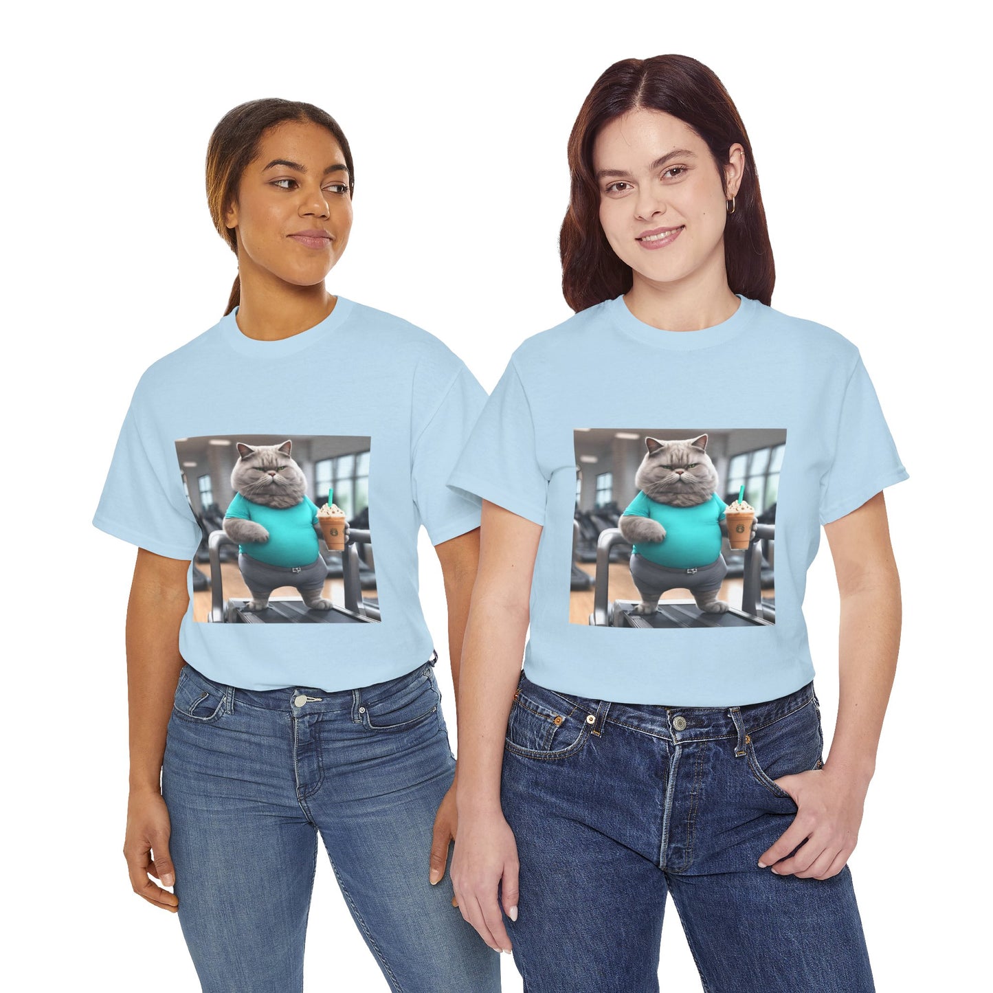 Funny Fat Cat On The Treadmill - Flashlander Gym Shirt