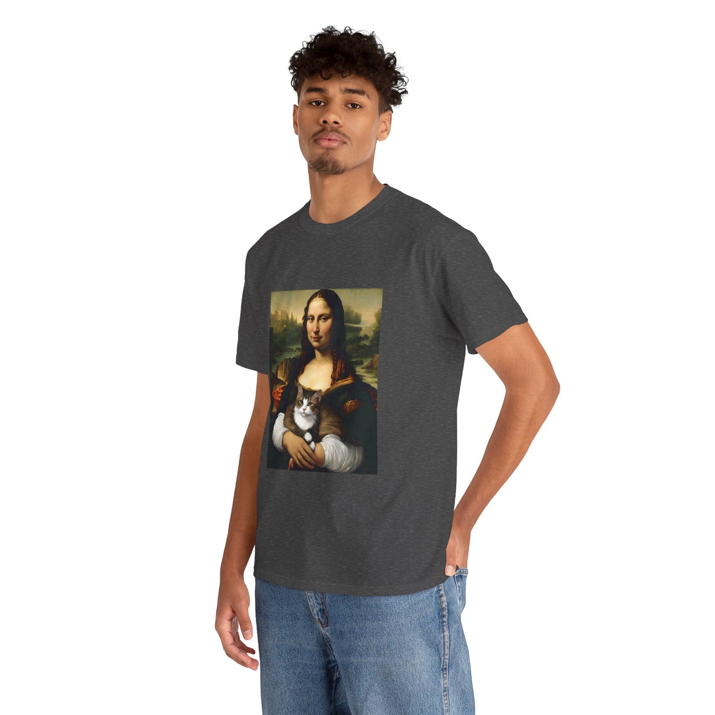 Mona Lisa with Cat - Flashlander Gym Shirt