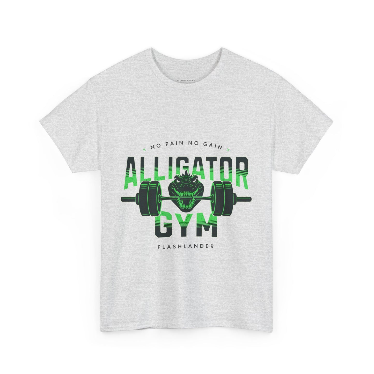 Aligator Gym Shirt Flashlander Cotton Unisex Charcoal Black Graphic Tee