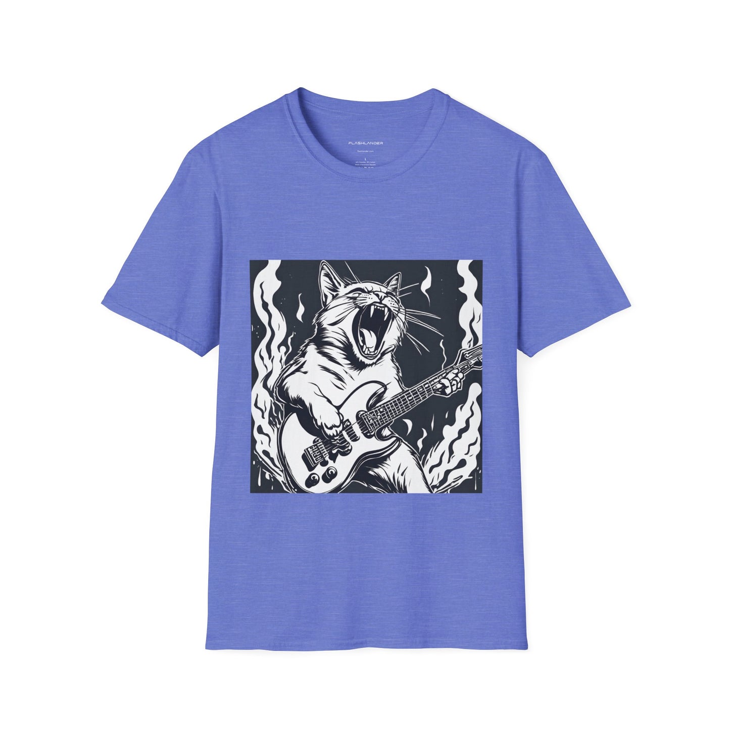 Cat Playing Guitar Flashlander Gym Shirt