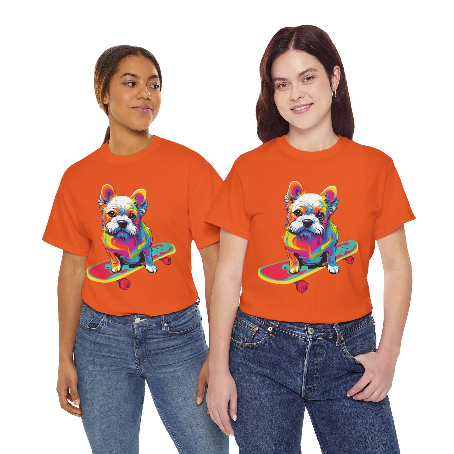 T-shirt de sport Flashlander avec chien skateboardant Pop Art