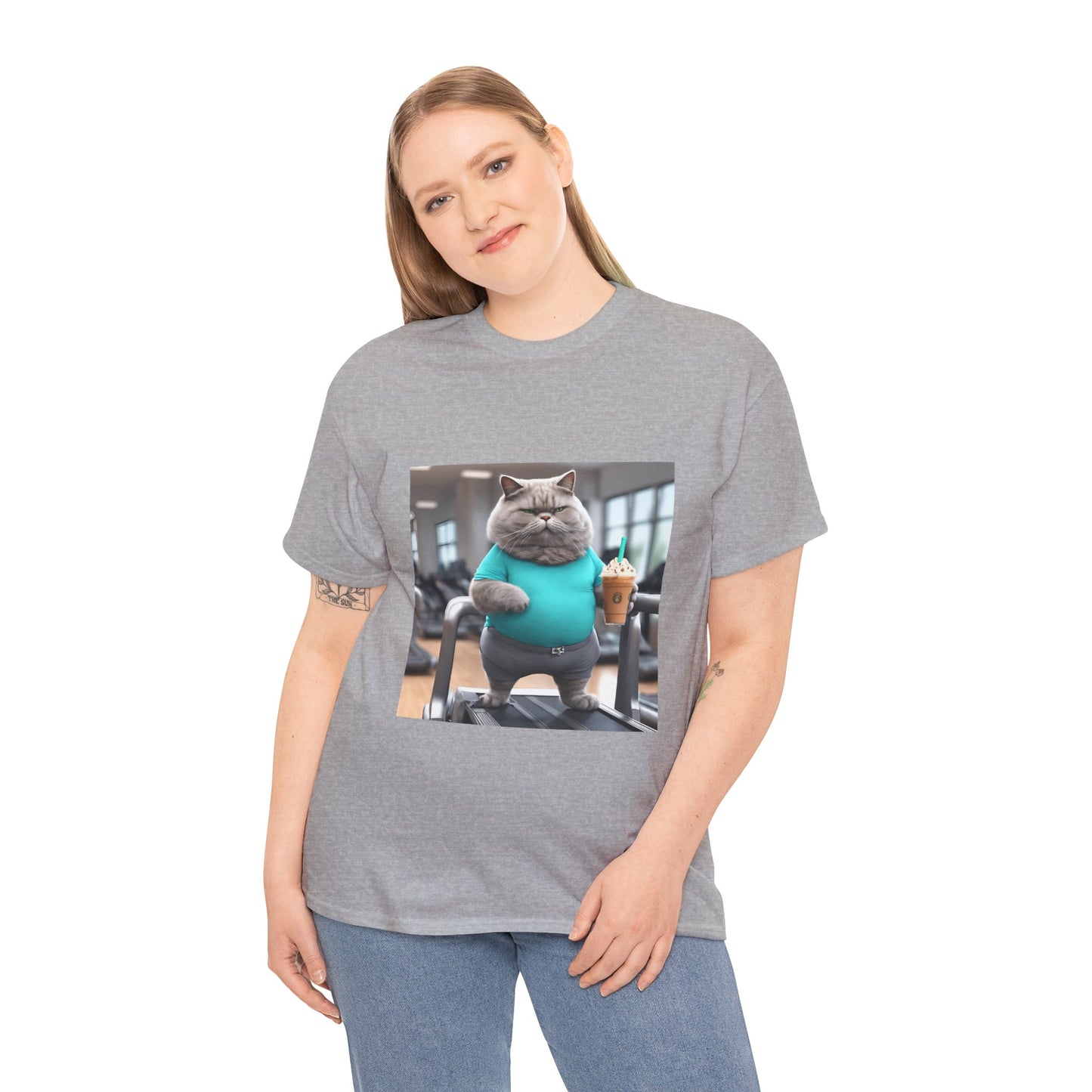 Funny Fat Cat On The Treadmill - Flashlander Gym Shirt