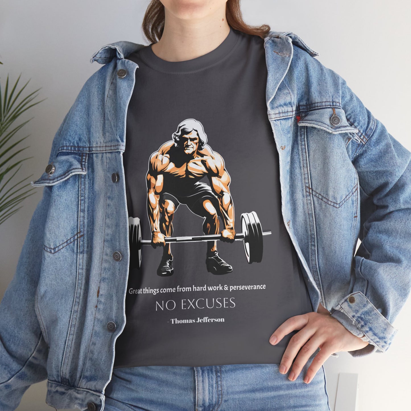 Thomas Jefferson Bodybuilder Shirt - Flashlander Great Things Come From Hard Work And Perseverance, No excuses Graphic Tee