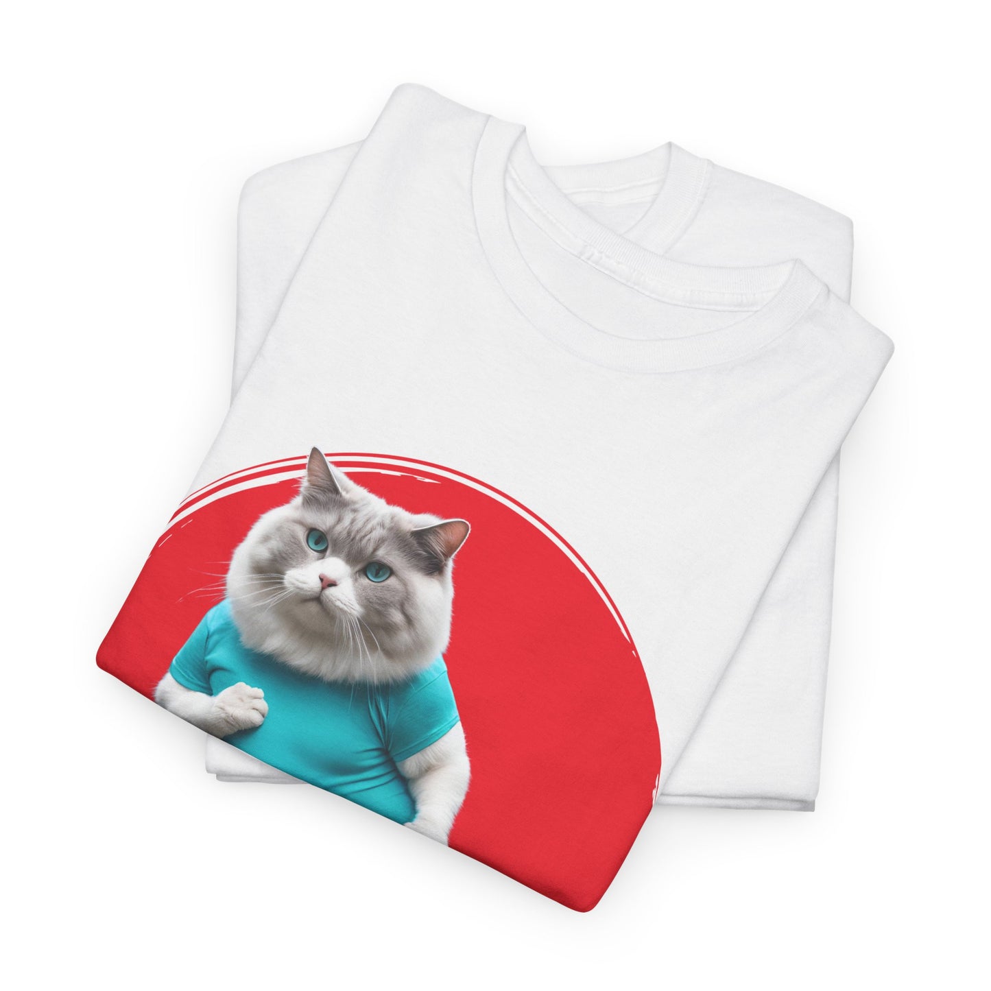 Camiseta de gimnasio Flashlander con divertido gato gordo de karate