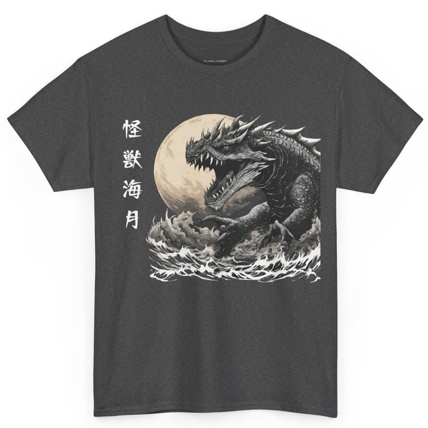 T-shirt de sport Flashlander, le monstre marin Kraken émerge, menace au clair de lune