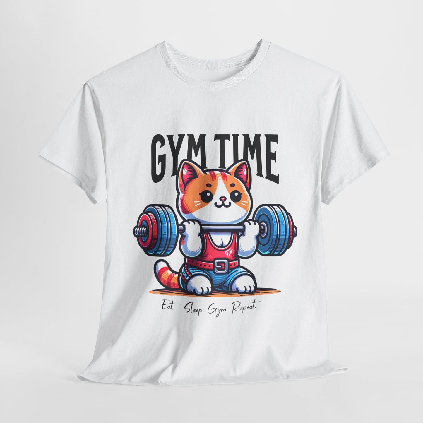 Cute Cat Gym Time Shirt Flashlander Graphic Tee