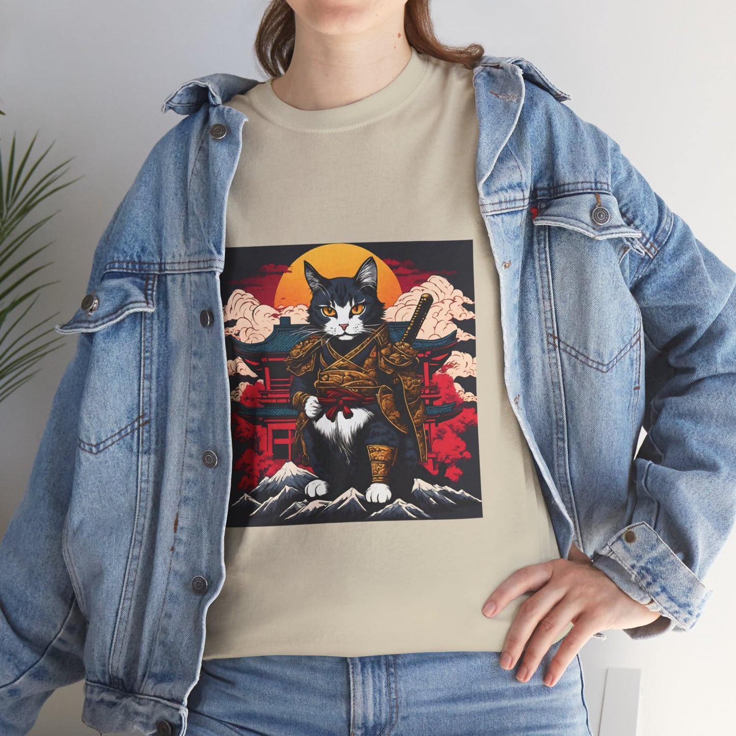 Samurai Cat Cartoon Anime - Flashlander Gym Shirt