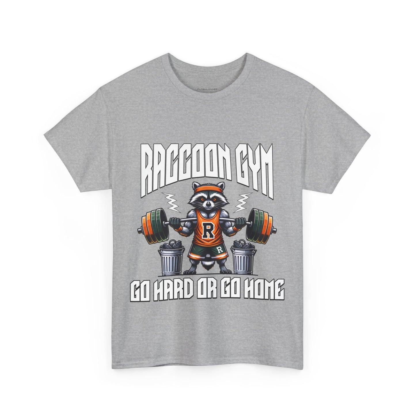 Raccoon Bodybuilder Shirt Flashlander Go Hard or Go Home Gym T-Shirt Cotton Unisex Graphic Tee