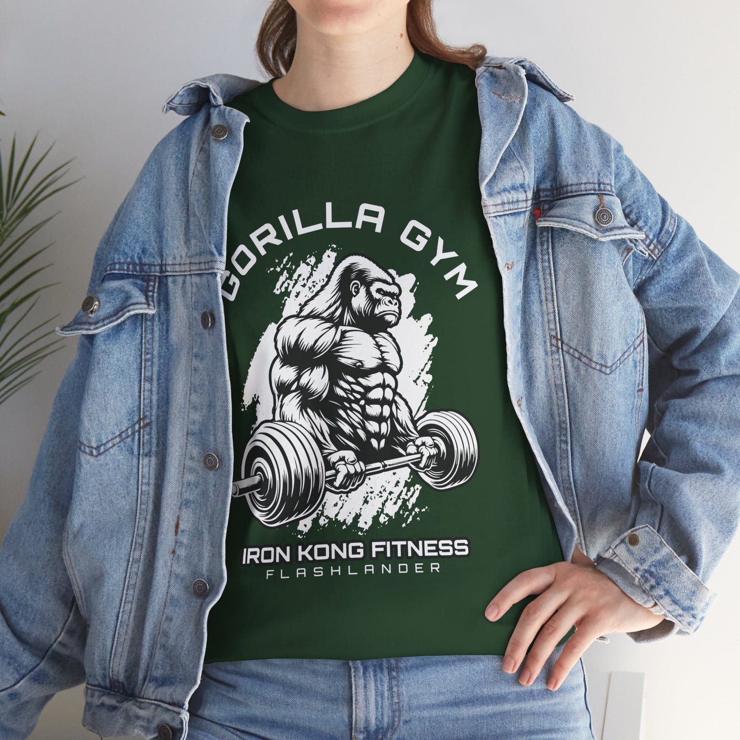 T-shirt de sport Gorilla Flashlander en coton unisexe, noir anthracite, graphique de performance