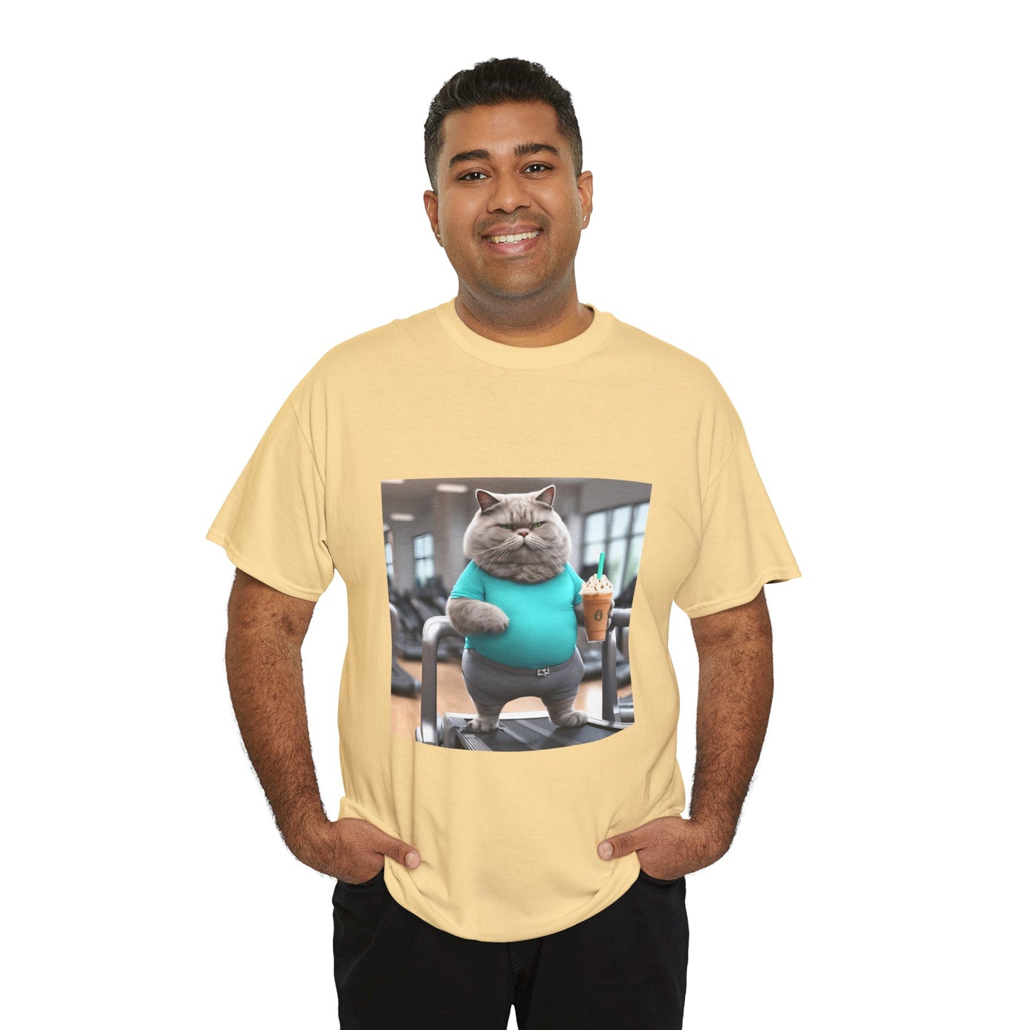 Funny Fat Cat On The Treadmill - Flashlander Gym Shirt