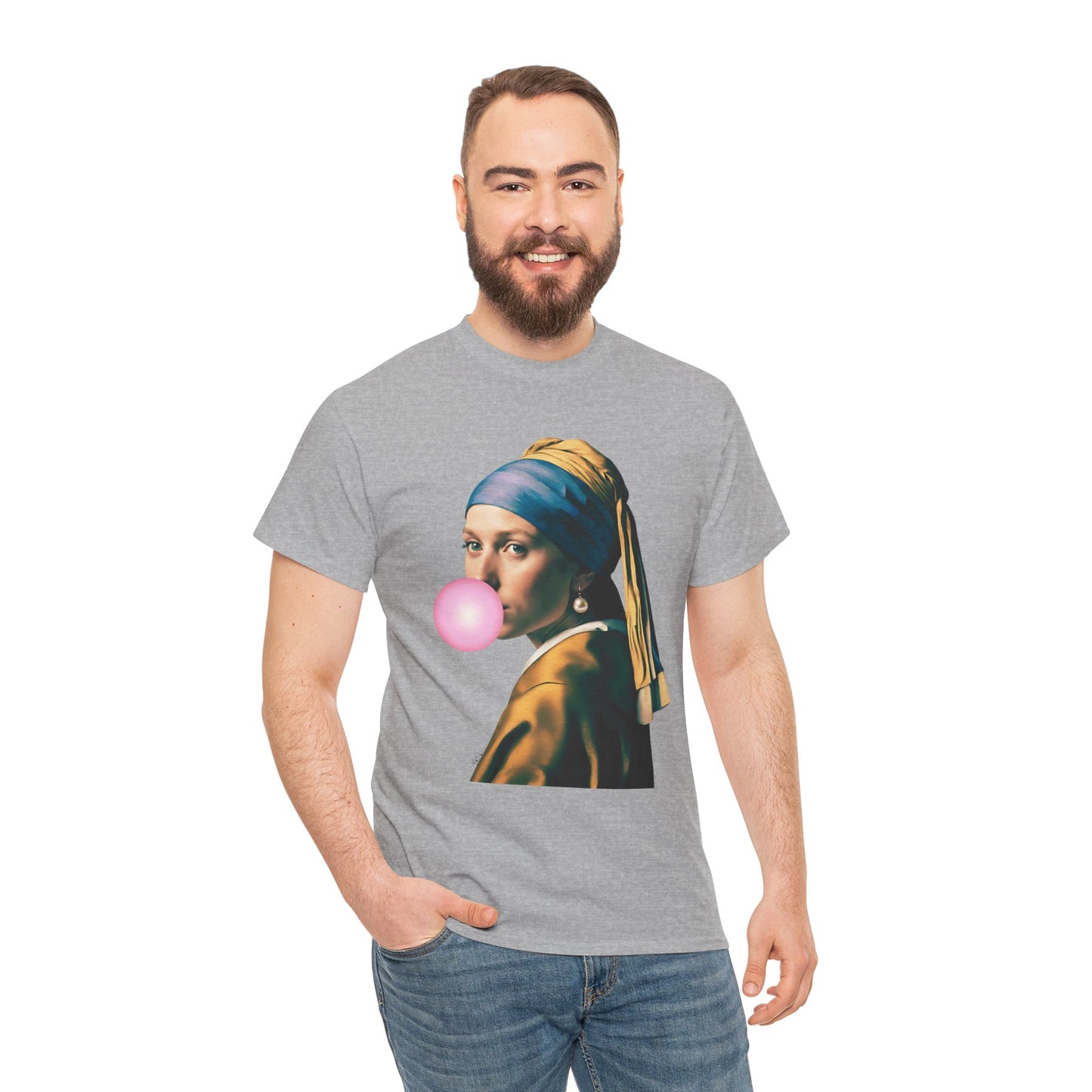 Bubble Gum Girl with a Pearl Earring Johannes Vermeer - Flashlander Gym Shirt