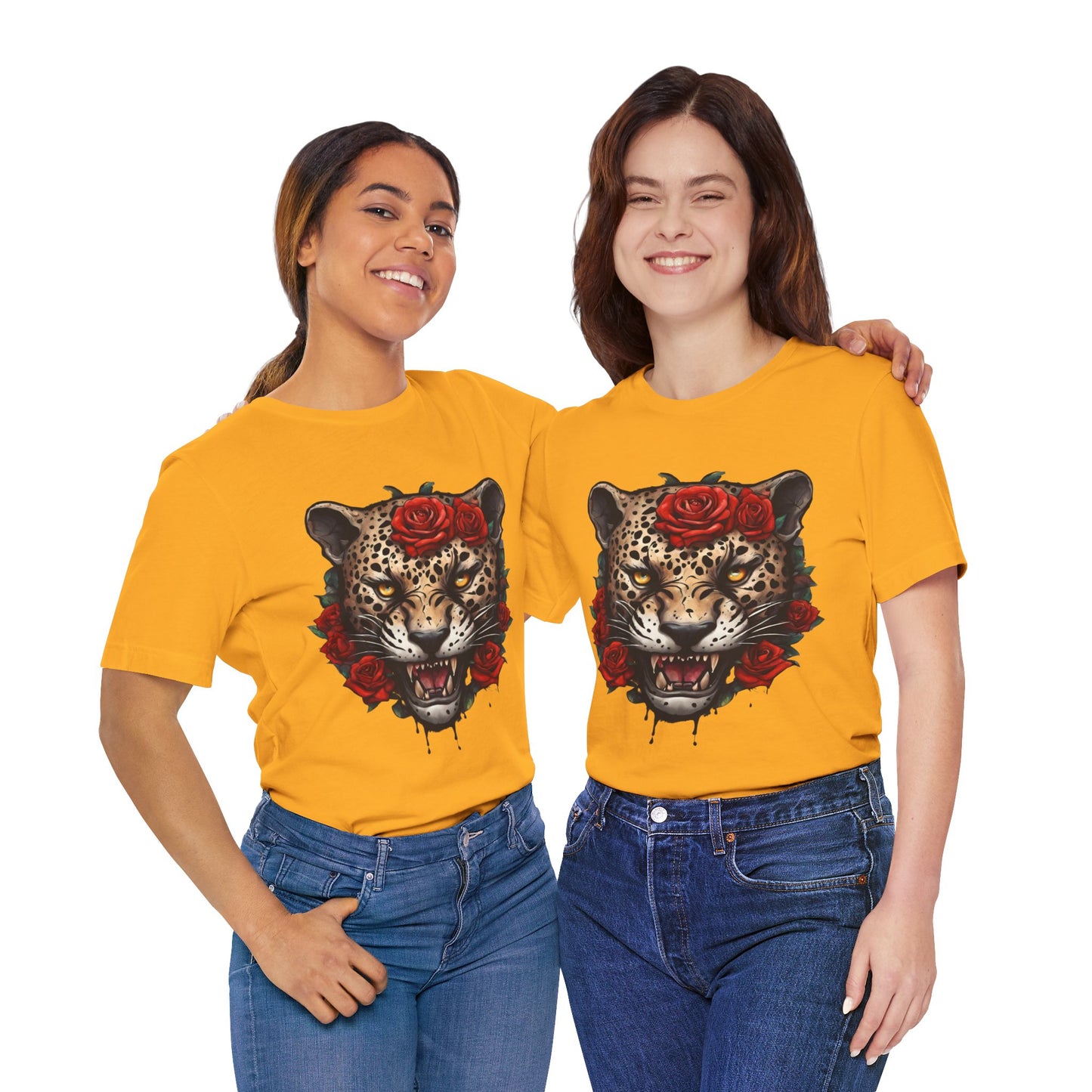 Jaguar Flames and Roses Graphic Tee Flashlander