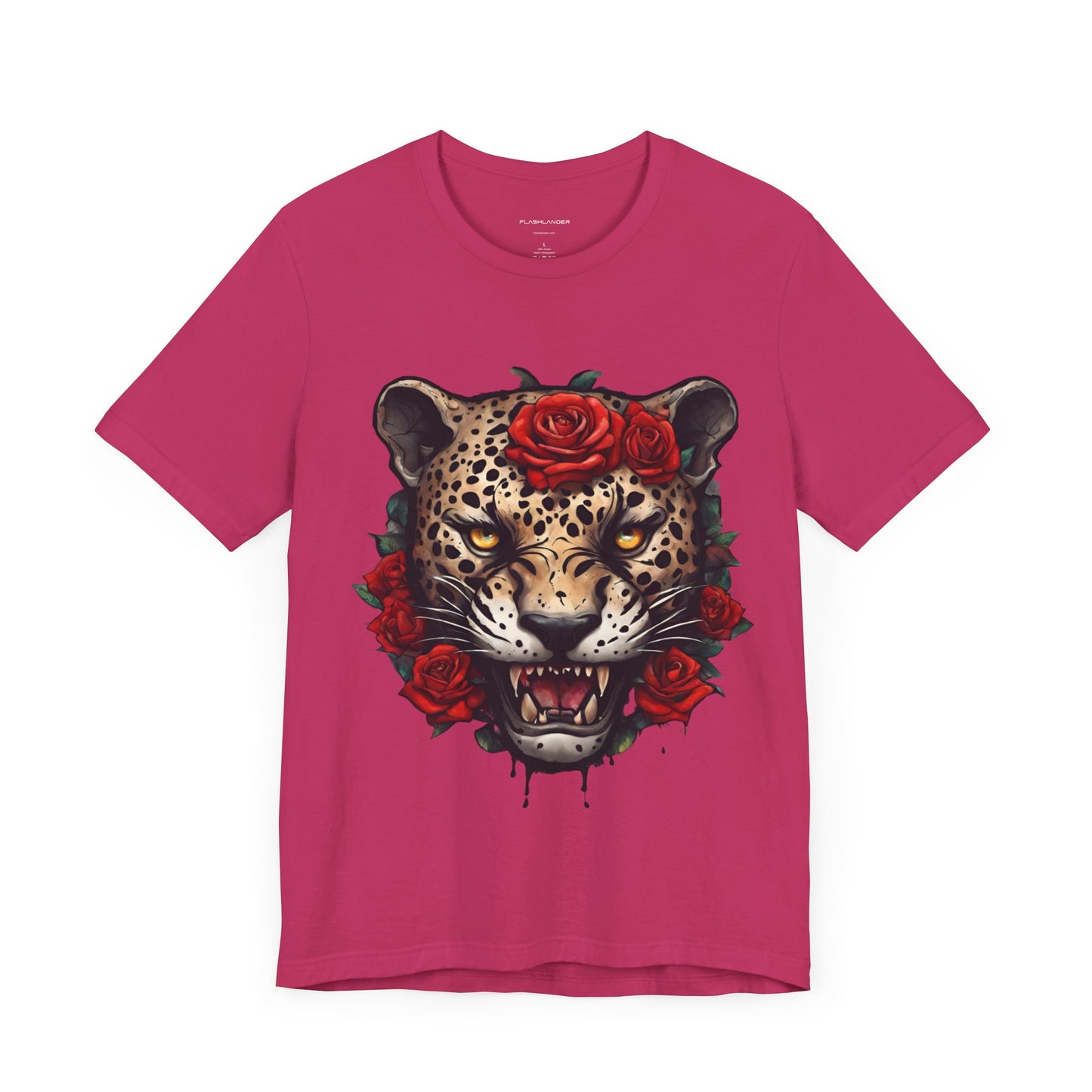 Jaguar Flames and Roses Graphic Tee Flashlander