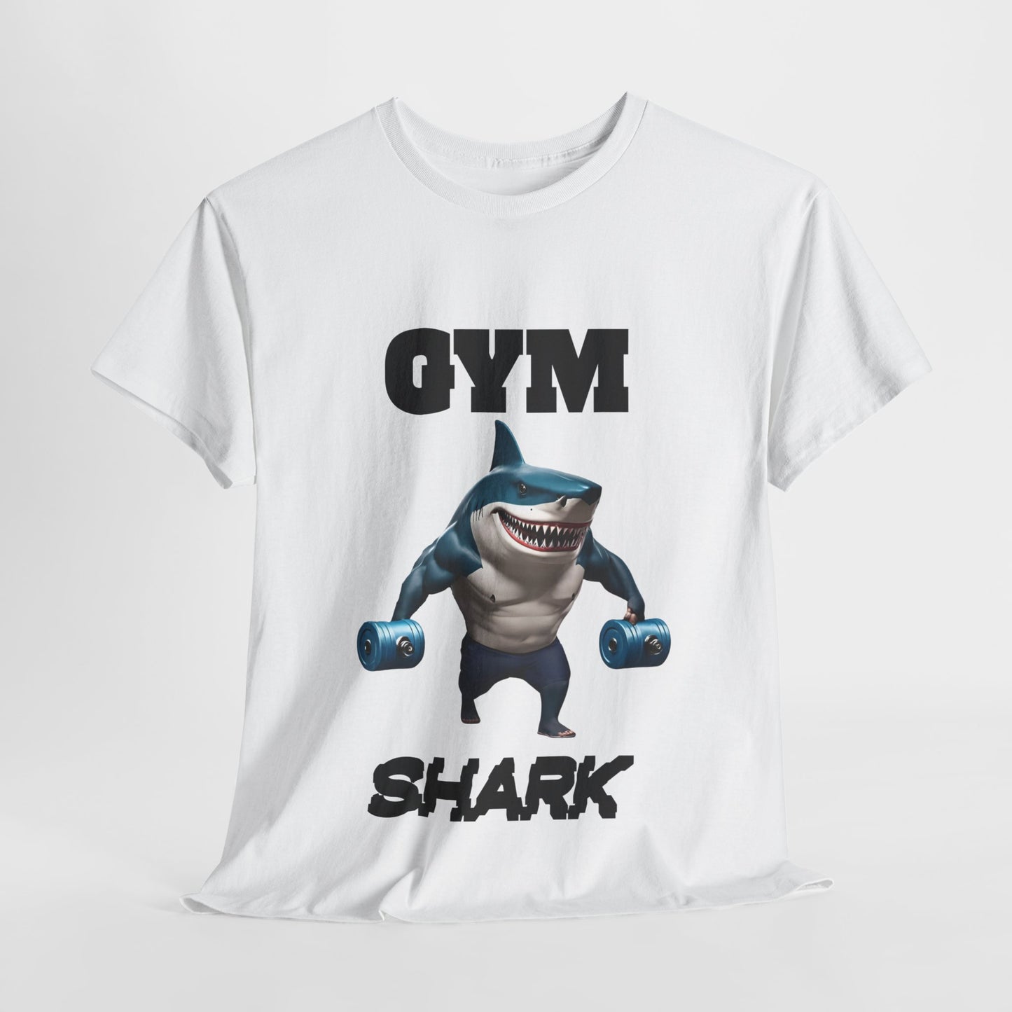 Gym Shark Performance Shirt Flashlander Cotton Unisex Charcoal Black Graphic Tee