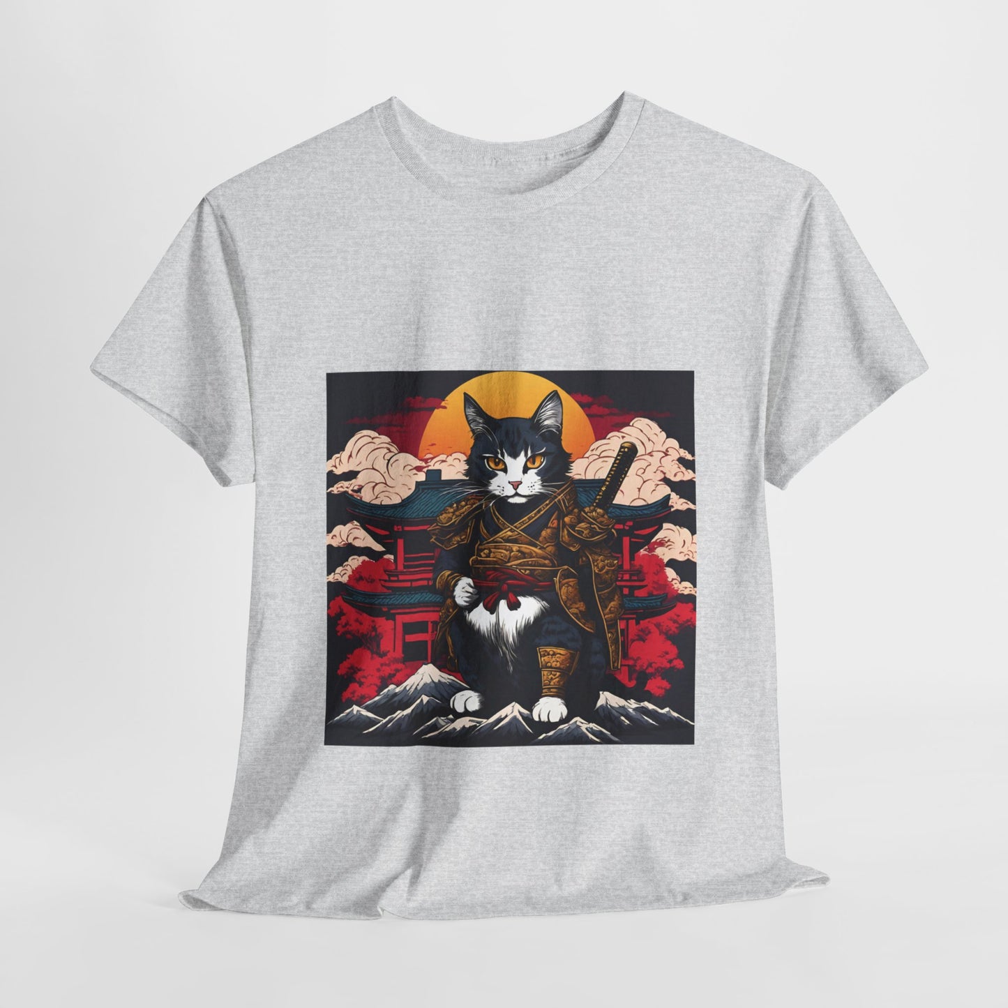 Samurai Cat Cartoon Anime - Flashlander Gym Shirt