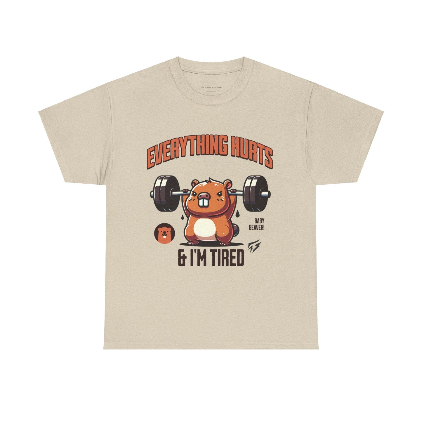 T-shirt de sport Beaver Everything Hurts &amp; I'm Tired T-shirt de sport Flashlander en coton unisexe noir anthracite T-shirt graphique de performance