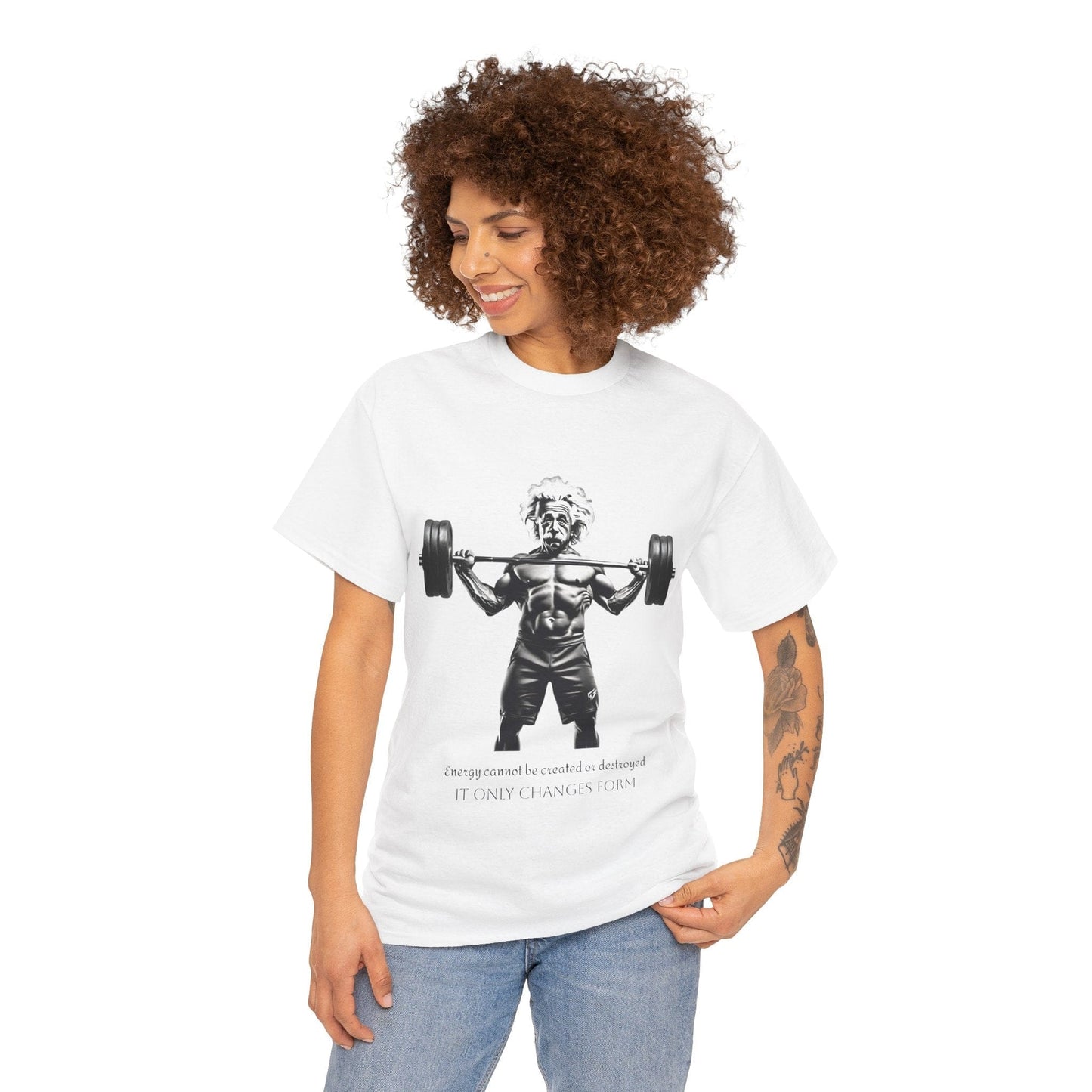 Camiseta de culturista Albert Einstein: la energía de Flashlander no se puede crear ni destruir, solo cambia de forma. Camiseta gráfica con cita