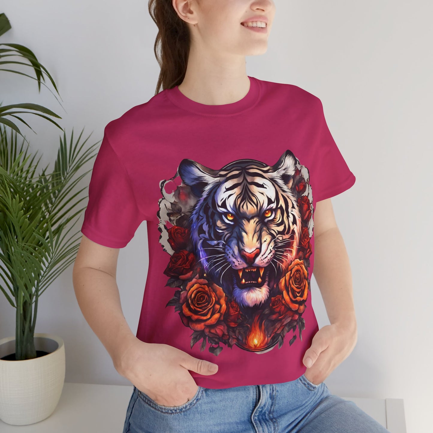 White Tiger Flames Flashlander Gym Shirt