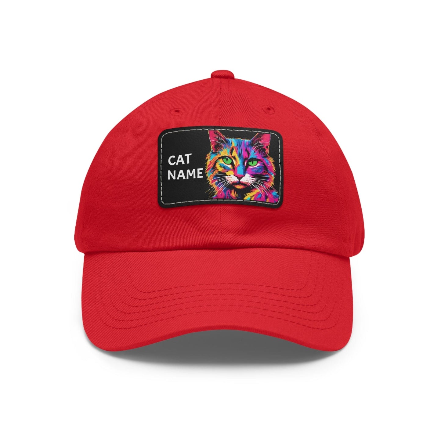 Cat Hat Sportswear Hat Cat Cap Cat Pop Art Hat Dad Hat with Patch (Rectangle) Cat Baseball Cap Kitty Cap Kitty Hat Kitten Hat Pop Art Cat Custom Hat Flashlander