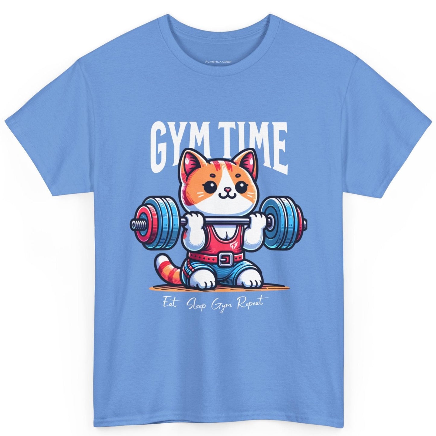 Cute Cat Gym Time Shirt Flashlander Graphic Tee