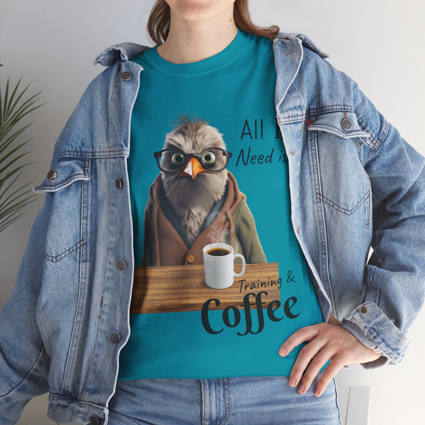 Tout ce dont j'ai besoin, c'est d'une formation et d'un café - T-shirt drôle d'oiseau - Flashlander Gym Shirt