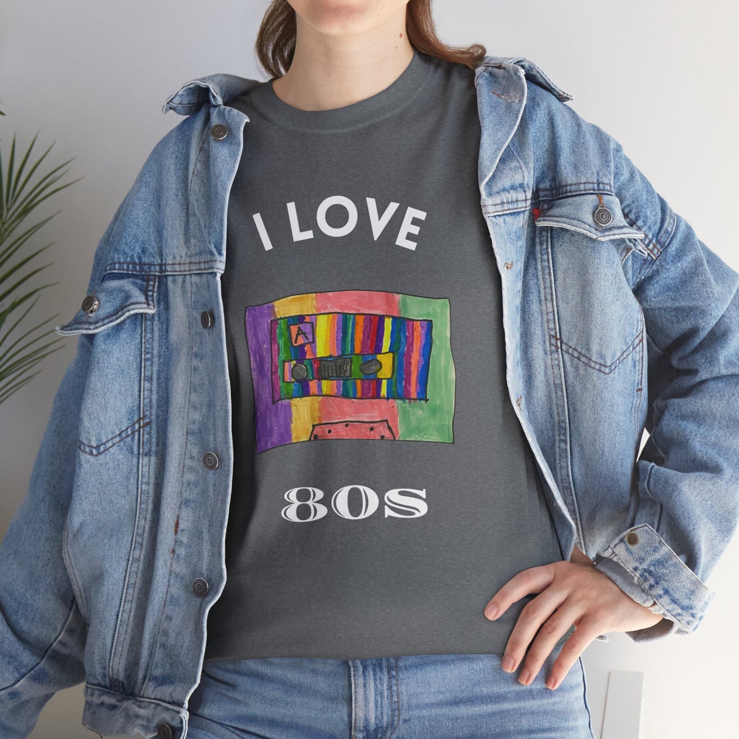 Retro Vibes Art Pop Cassette Tape I Love 80's - Flashlander Gym Shirt