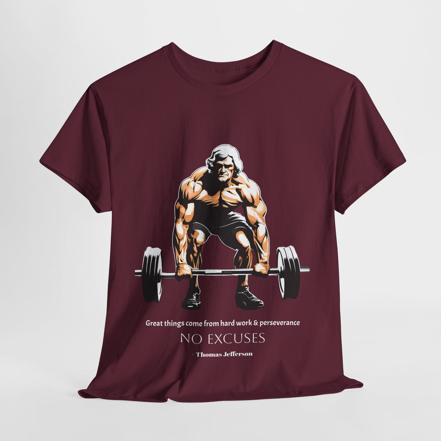 Thomas Jefferson Bodybuilder Shirt - Flashlander Great Things Come From Hard Work And Perseverance, No excuses Graphic Tee