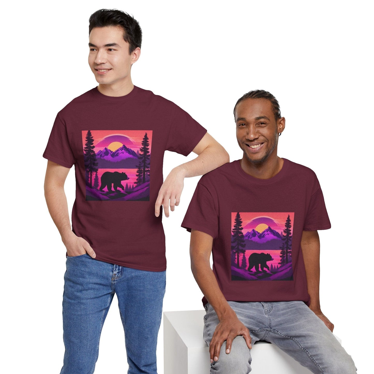 T-shirt graphique Bear Majestic Sunset Flashlander