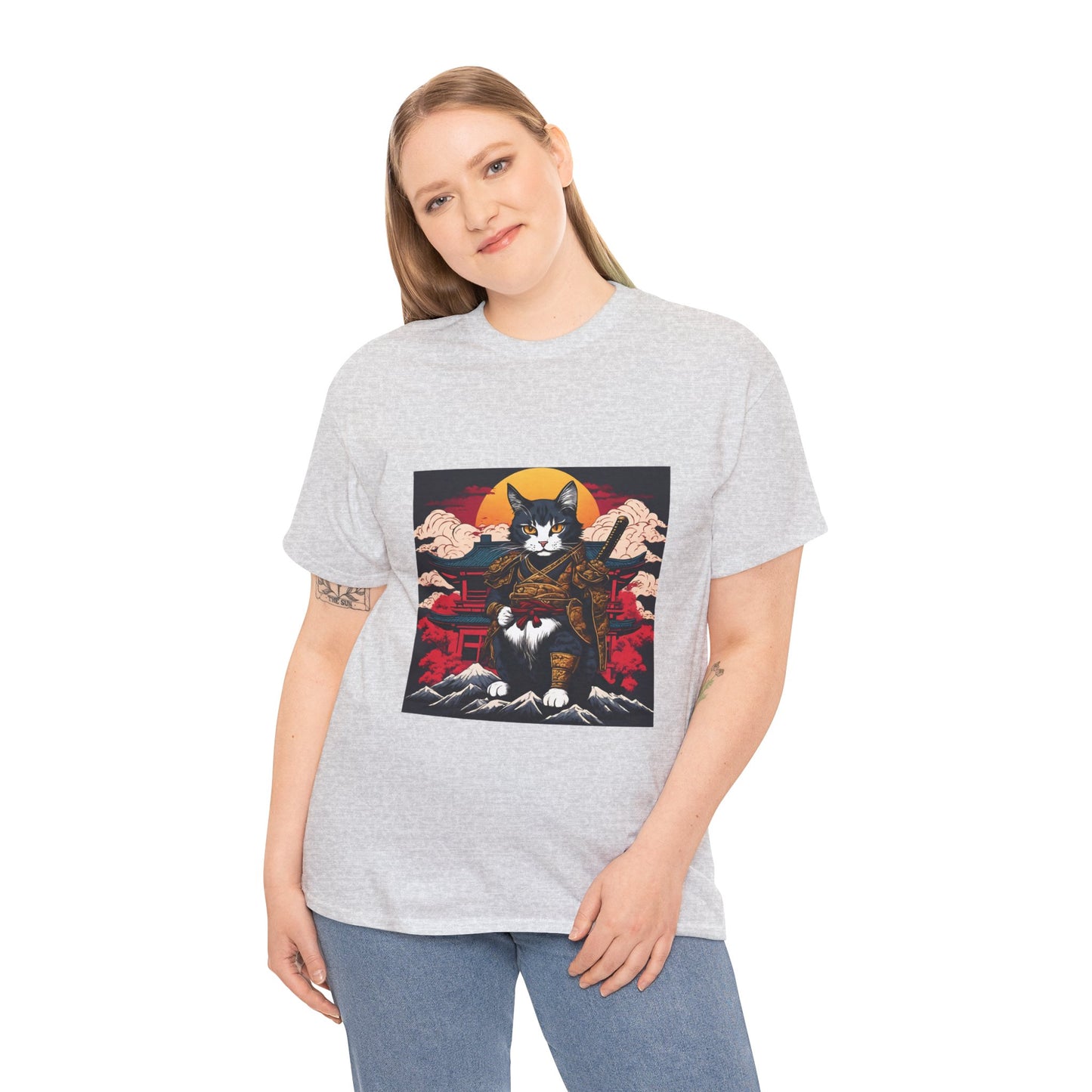 Samurai Cat Cartoon Anime - Flashlander Gym Shirt