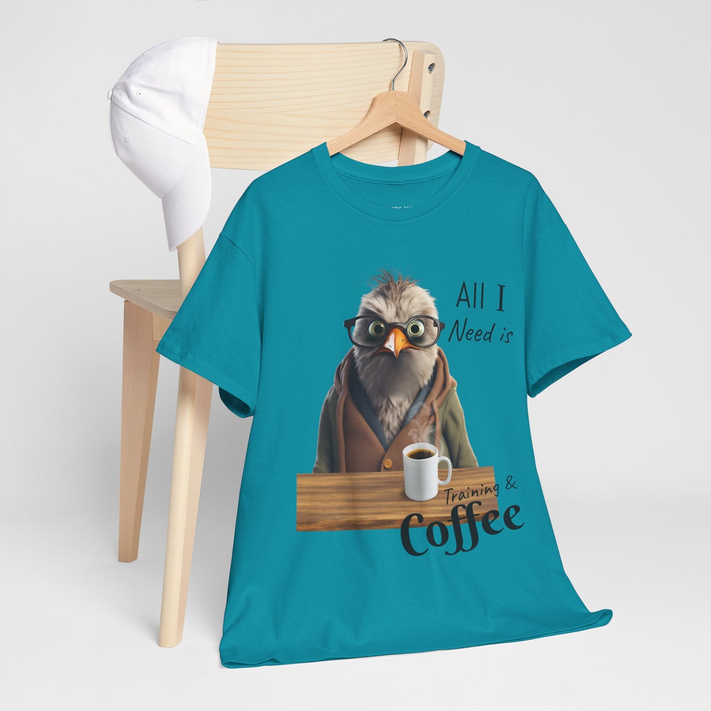 Tout ce dont j'ai besoin, c'est d'une formation et d'un café - T-shirt drôle d'oiseau - Flashlander Gym Shirt