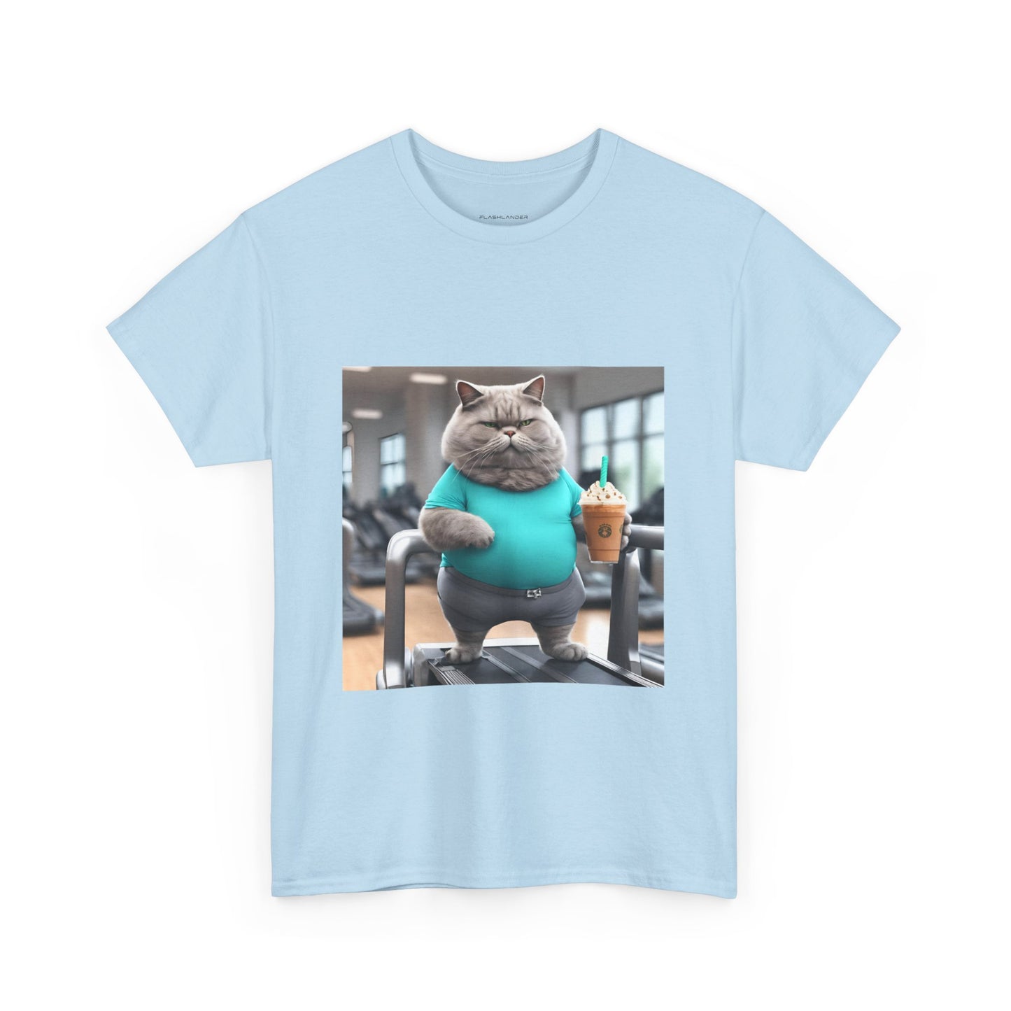 Funny Fat Cat On The Treadmill - Flashlander Gym Shirt