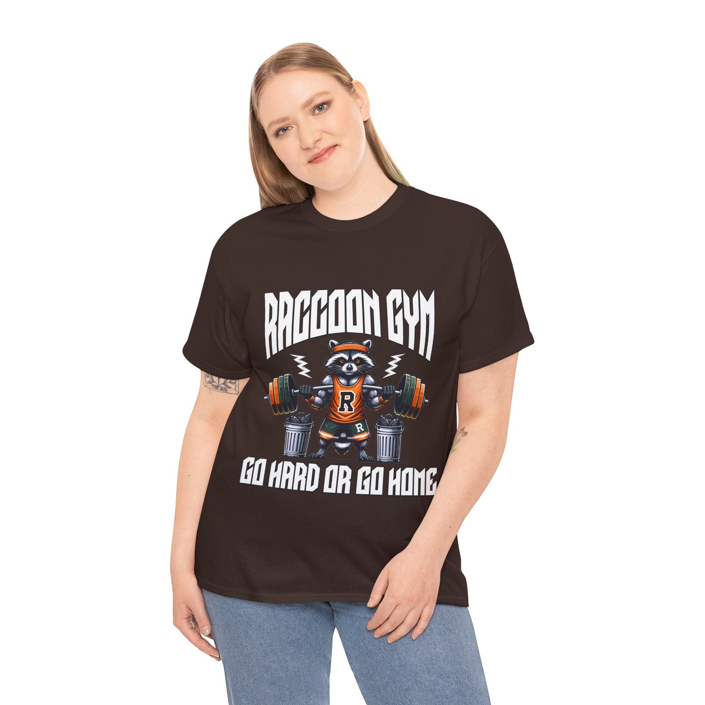 Raccoon Bodybuilder Shirt Flashlander Go Hard or Go Home Gym T-Shirt Cotton Unisex Graphic Tee