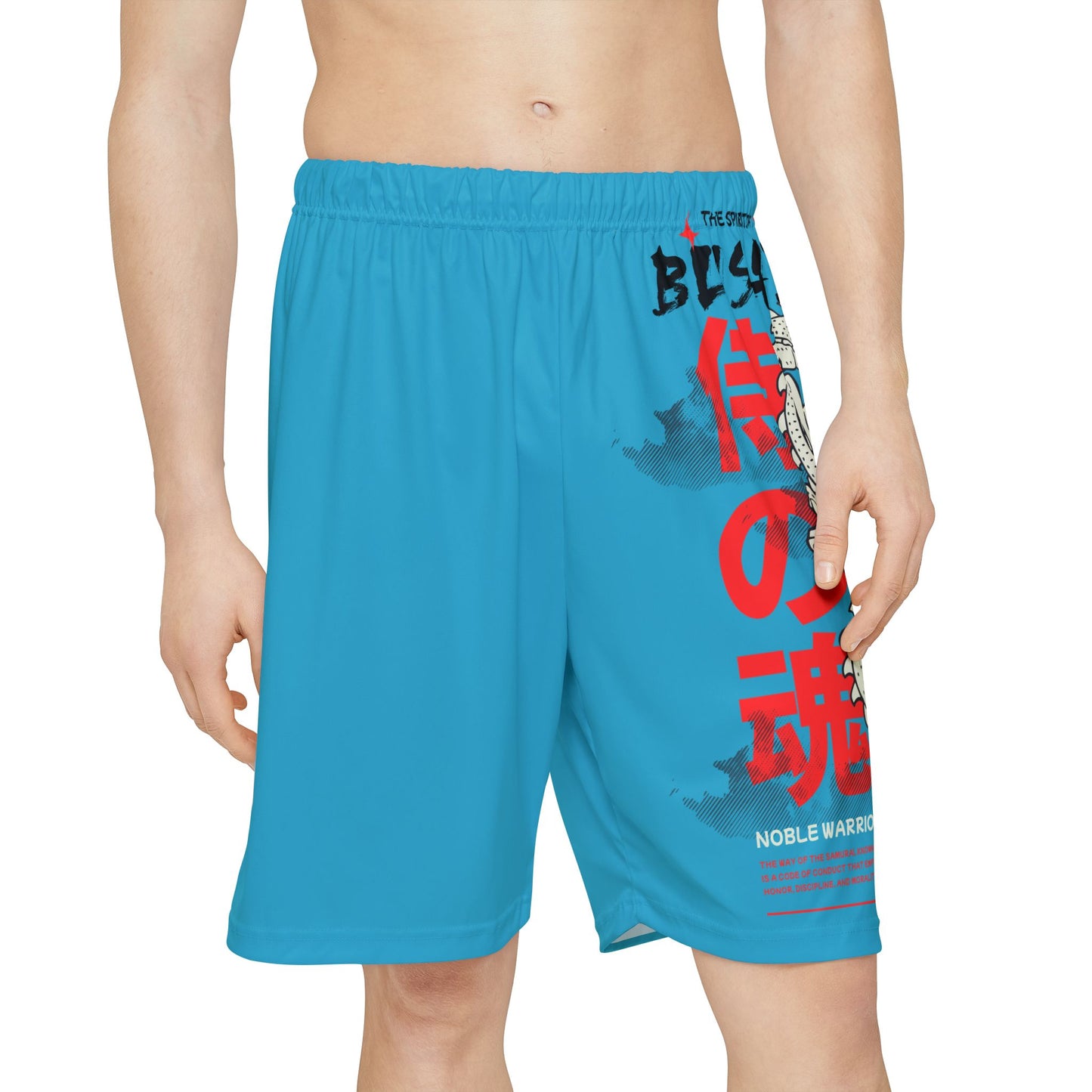 Japanese Dragon Bushido - Flashlander ALG Performance Men’s Gym Shorts (AOP) Turquoise