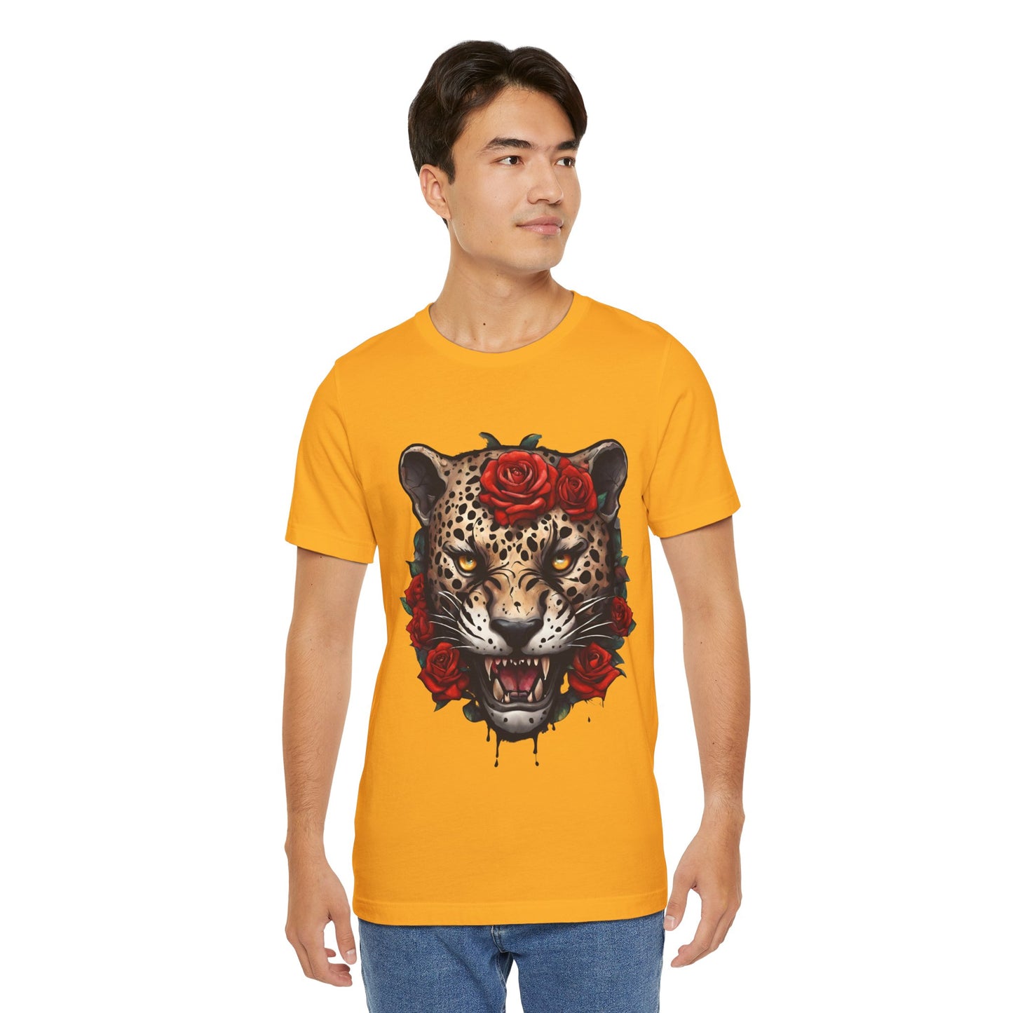 Jaguar Flames and Roses Graphic Tee Flashlander