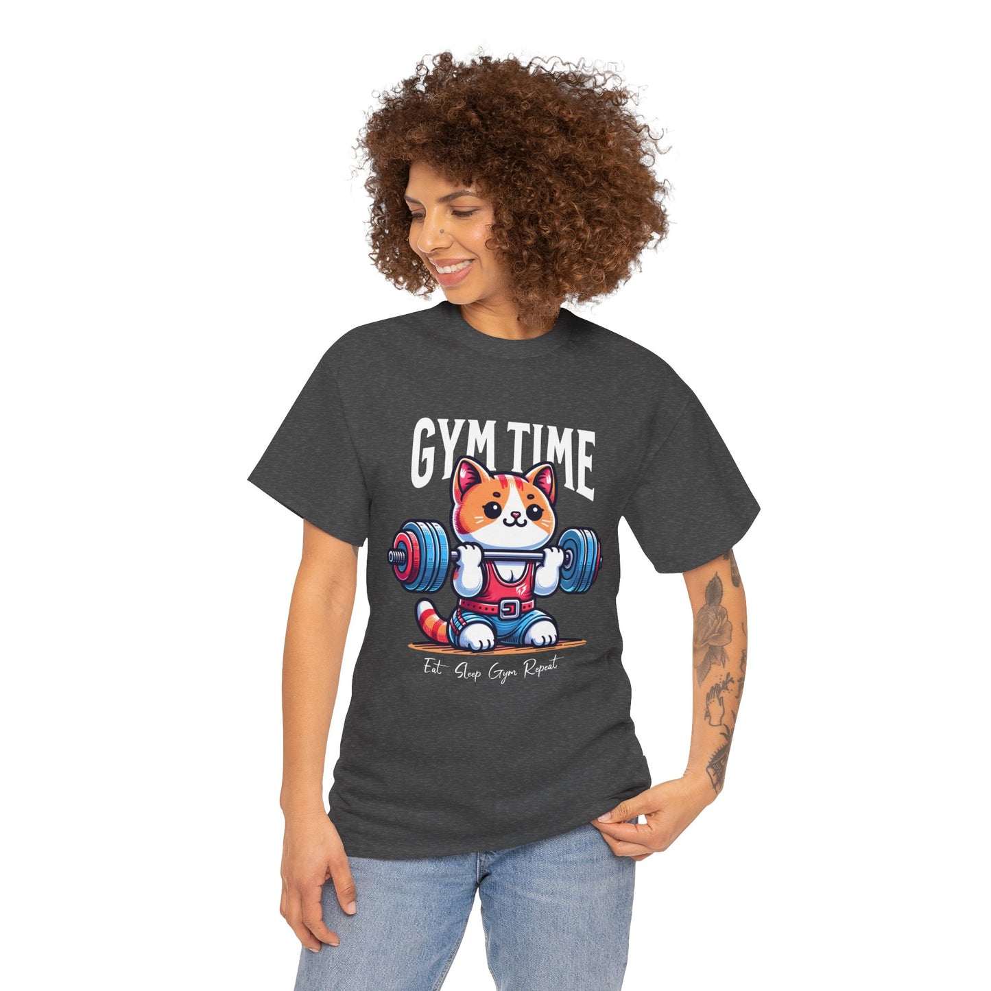 Cute Cat Gym Time Shirt Flashlander Graphic Tee