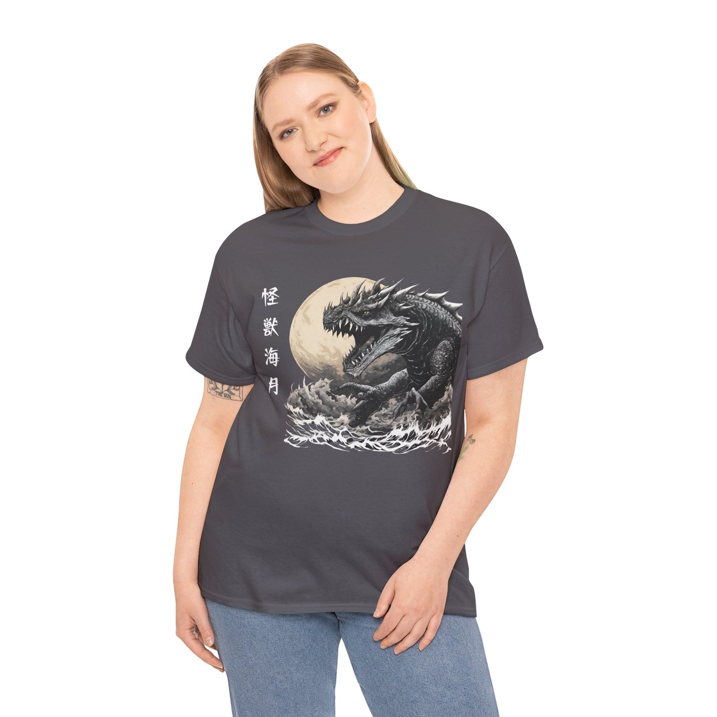 T-shirt de sport Flashlander, le monstre marin Kraken émerge, menace au clair de lune